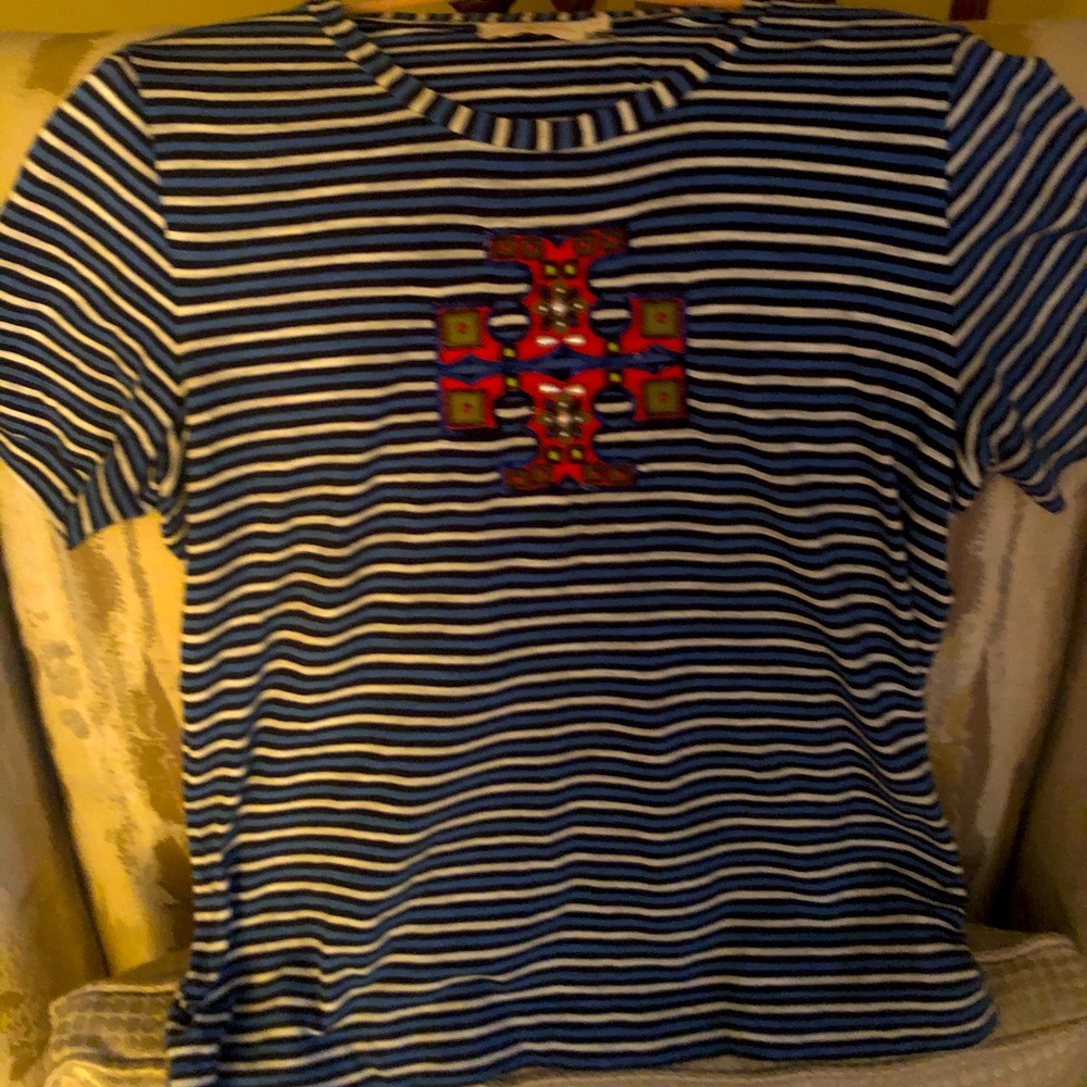 Tory Burch logo striped tee